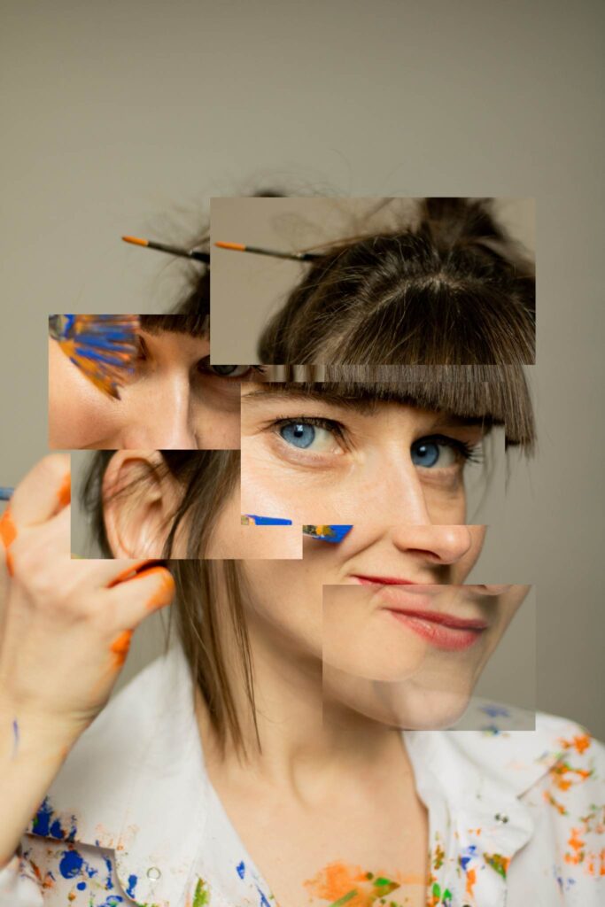 Portrait en patchwork visages Céline Monnier