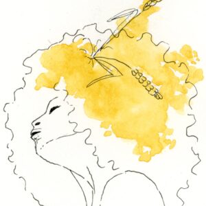 dessin femme avec épis de blé dans les cheveux