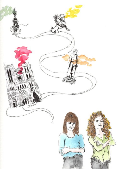 Affiche avec monuments pour l'Office du Tourisme d'Amiens, à l'occasion de la journée mondiale du tourisme