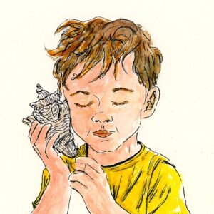 garçon au coquillage